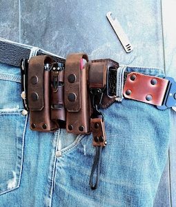 Crazy Horse Leather EDC Pocket Organizer, Tactical Belt Pouch