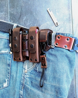 Crazy Horse Leather EDC Pocket Organizer, Tactical Belt Pouch