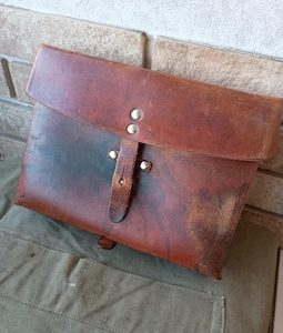 Swiss Army officer Military Leather Shoulder Bag Map Holder 1978