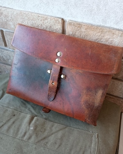 Swiss Army officer Military Leather Shoulder Bag Map Holder 1978